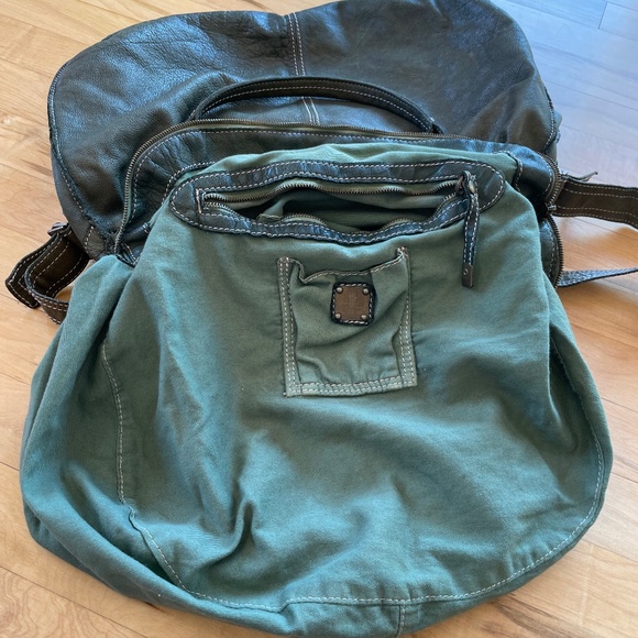 Sissi Rossi Green Lamb Leather Balloon Shoulder Bag Large Y2K - Picture 6 of 12